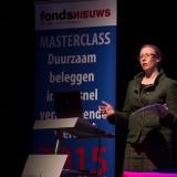 Lisa Beauvilain tijdens masterclass duurzaam beleggen